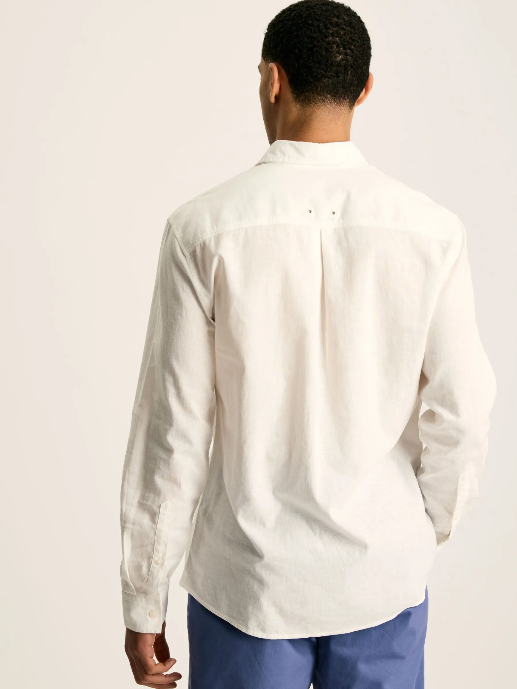 Linen Blend Plain Long Sleeve Shirt<Joules Clearance