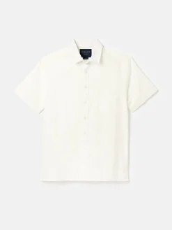Linen Blend Plain Short Sleeve Shirt<Joules