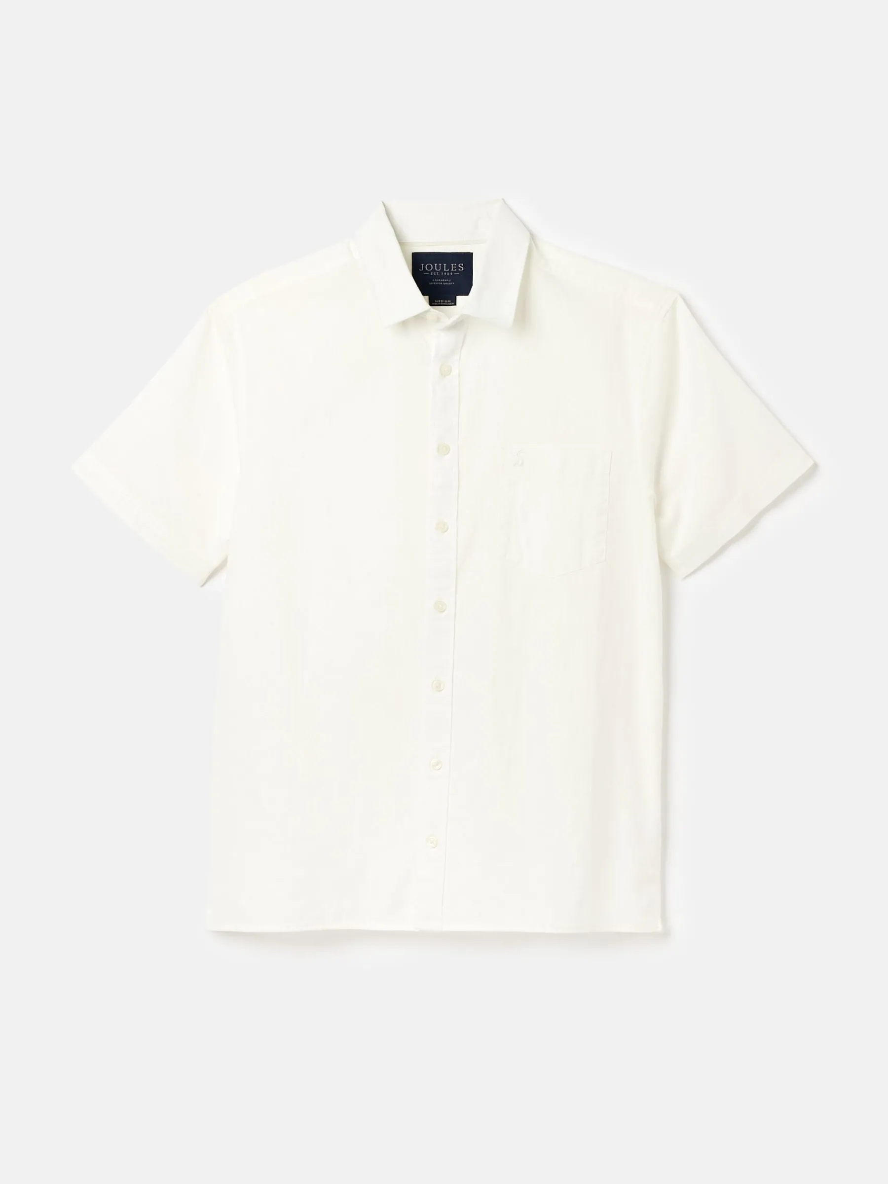 Linen Blend Plain Short Sleeve Shirt<Joules