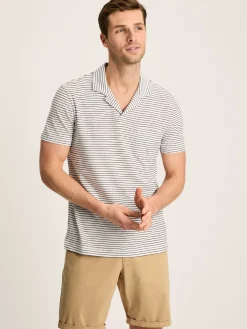 Linen Blend Striped Polo Shirt<Joules New