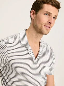 Linen Blend Striped Polo Shirt<Joules New
