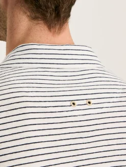 Linen Blend Striped Polo Shirt<Joules New