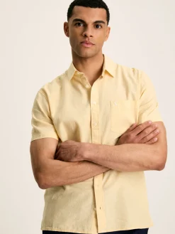 Linen Blend Plain Short Sleeve Shirt<Joules Clearance