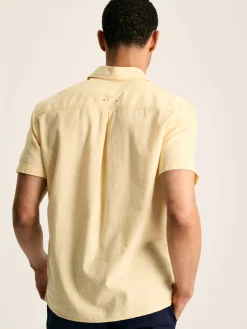 Linen Blend Plain Short Sleeve Shirt<Joules Clearance