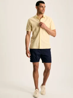 Linen Blend Plain Short Sleeve Shirt<Joules Clearance