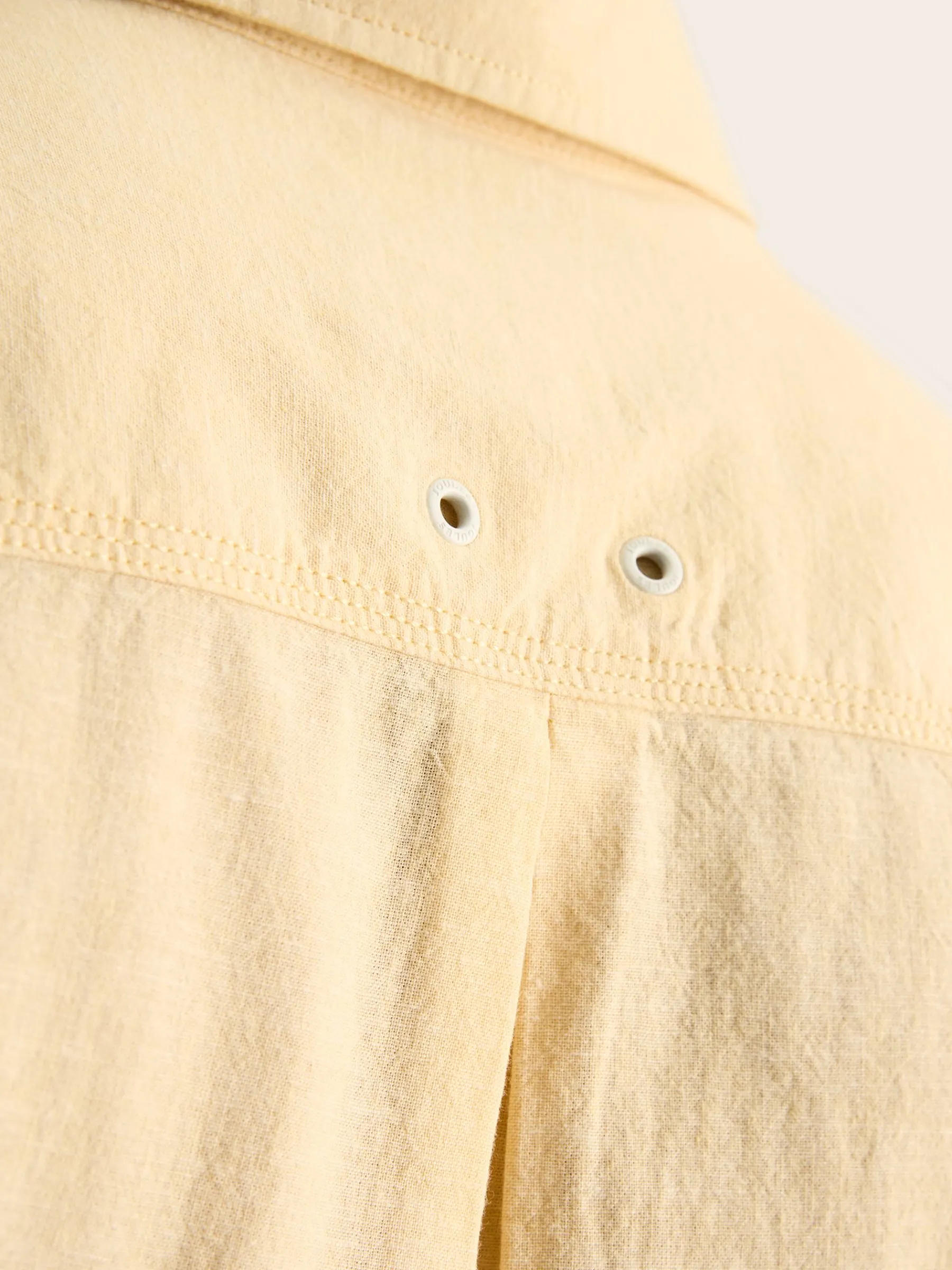 Linen Blend Plain Short Sleeve Shirt<Joules Clearance