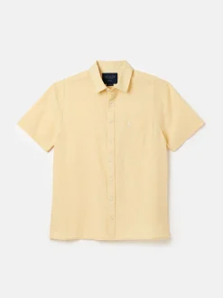 Linen Blend Plain Short Sleeve Shirt<Joules Clearance