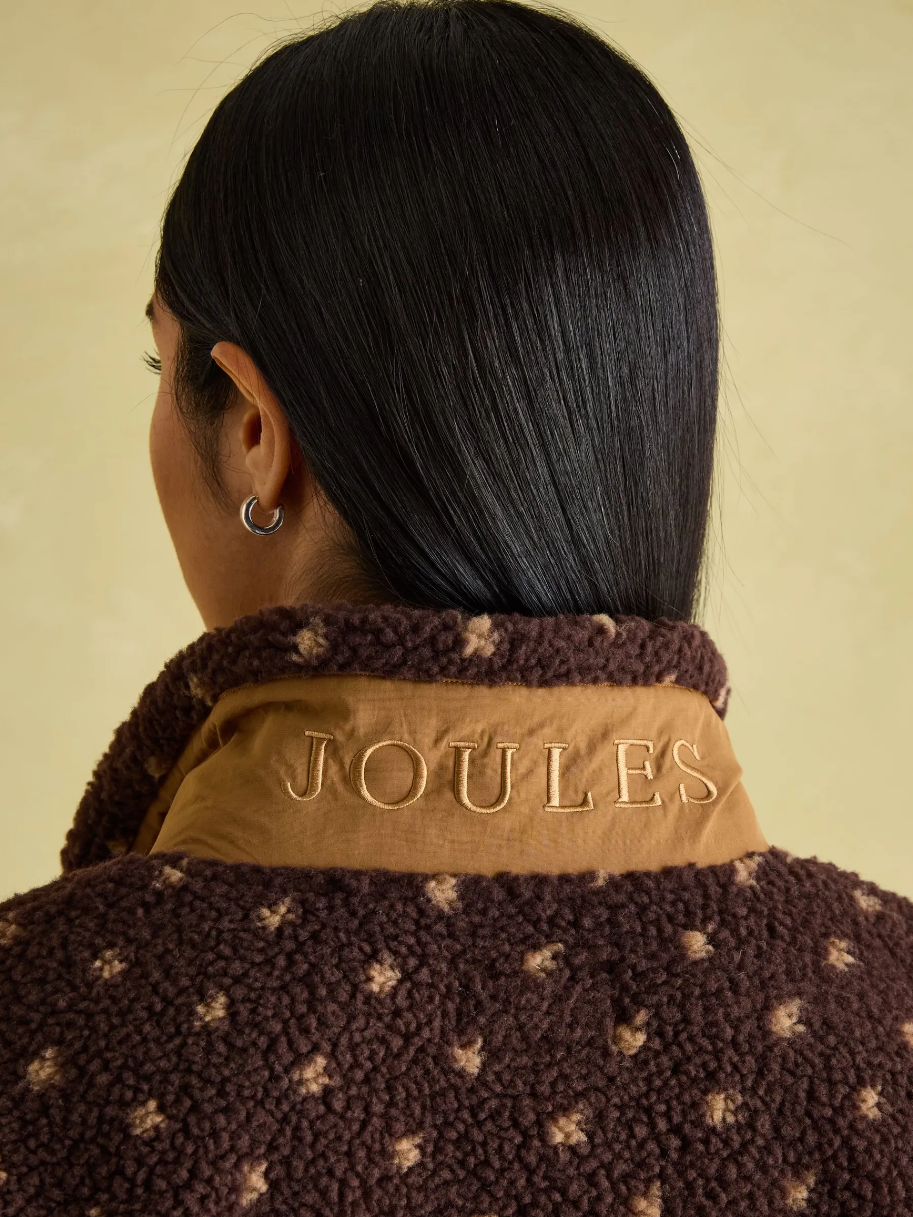 Lottie Chocolate Brown spot Borg Fleece Jacket<Joules Discount