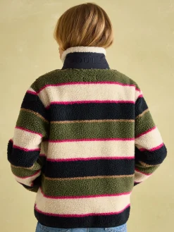 Lottie Multi stripe Borg Fleece Jacket<Joules Outlet