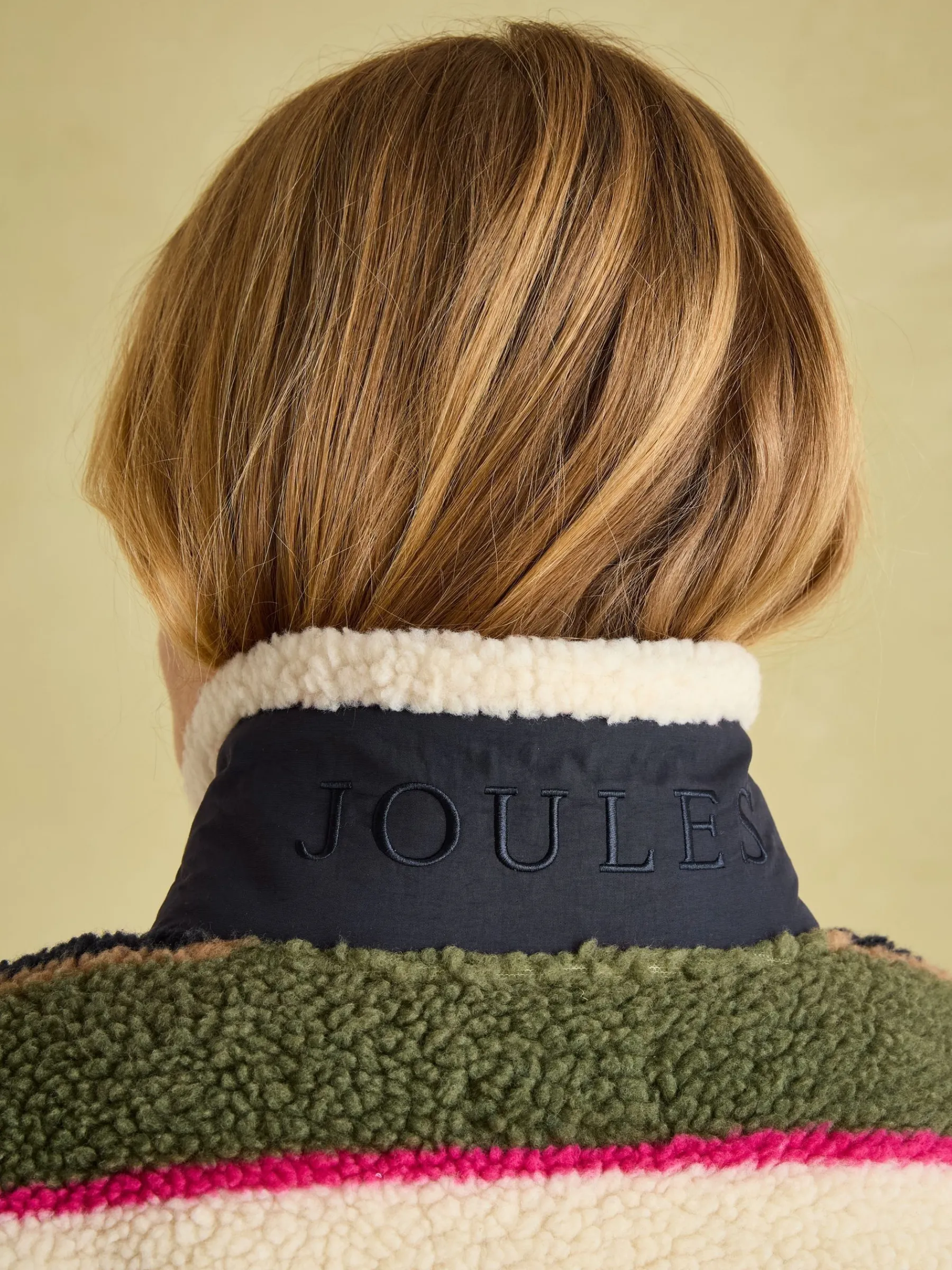 Lottie Multi stripe Borg Fleece Jacket<Joules Outlet
