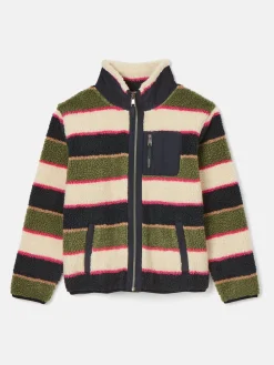 Lottie Multi stripe Borg Fleece Jacket<Joules Outlet