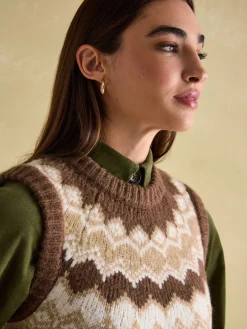 Lowry Knitted Fair Isle Vest<Joules Best