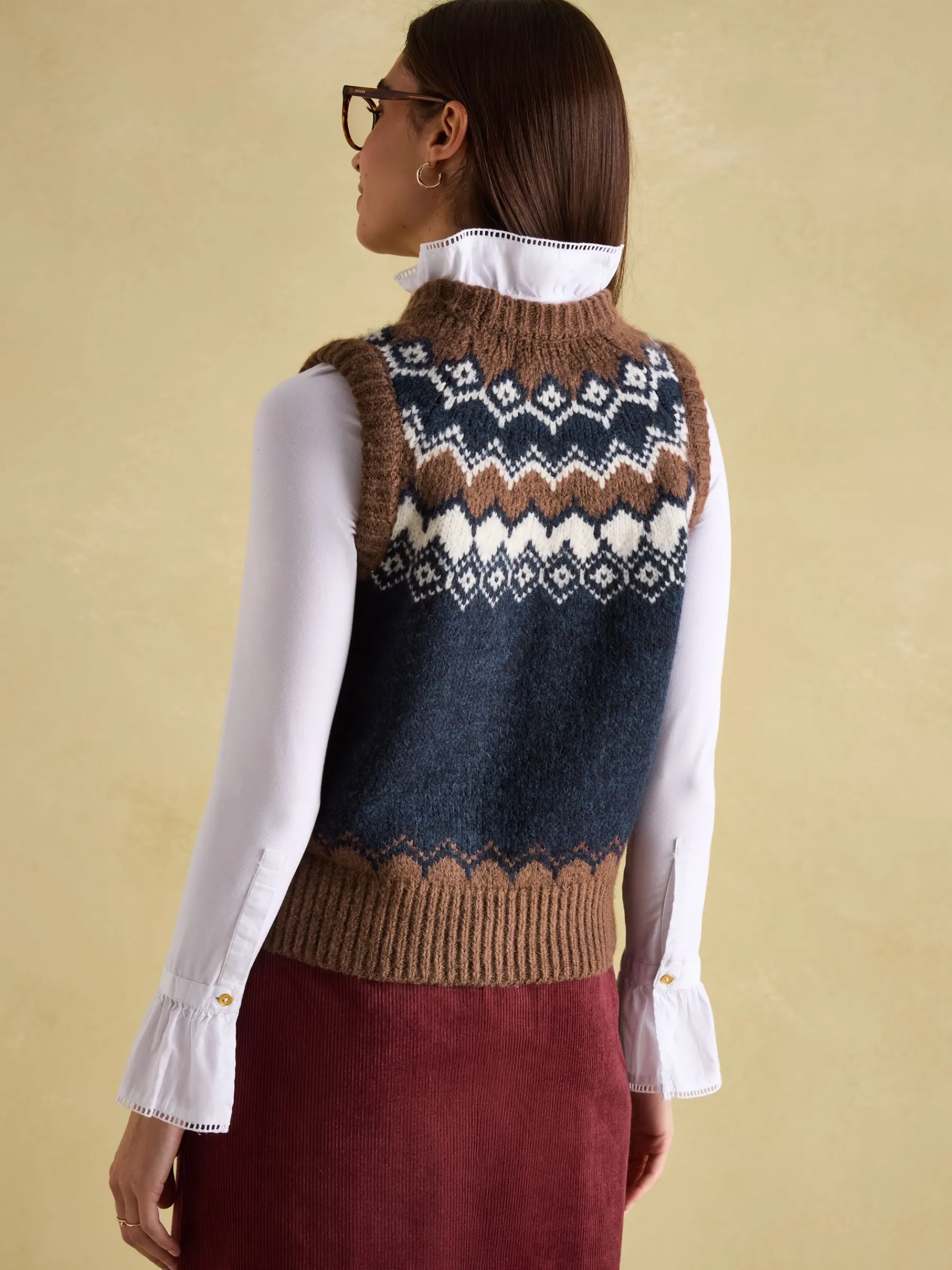 Lowry Knitted Fair Isle Vest<Joules Outlet