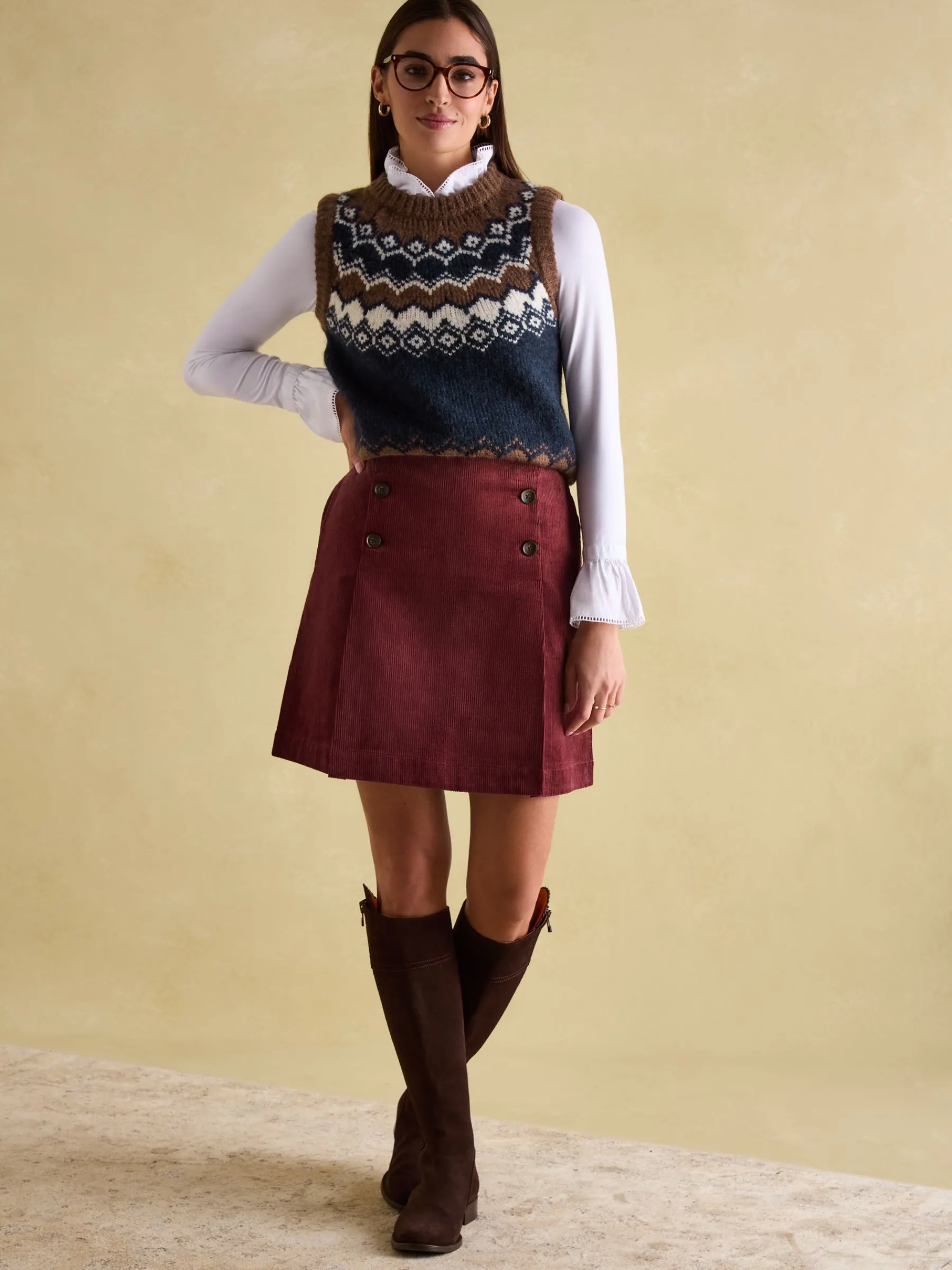 Lowry Knitted Fair Isle Vest<Joules Outlet