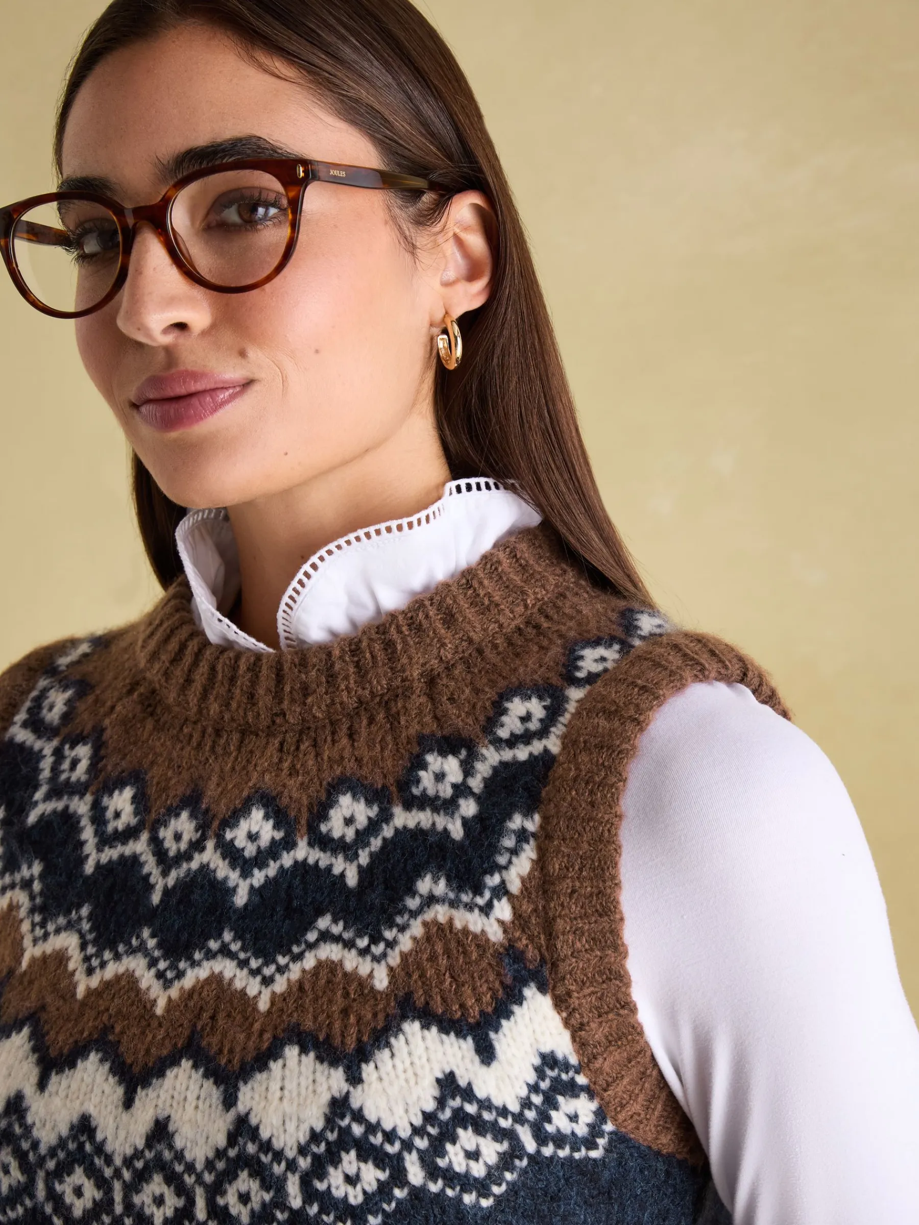 Lowry Knitted Fair Isle Vest<Joules Outlet