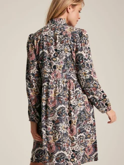Lucia Brown Floral Frilled Midi Dress<Joules Online
