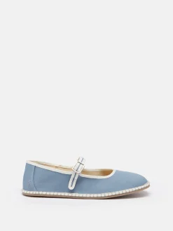 Maddison Light Blue Canvas Mary Jane Shoes<Joules Sale