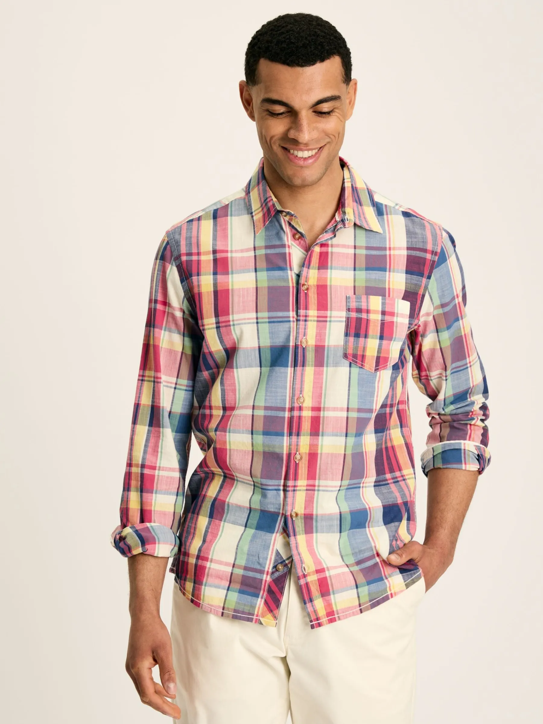 Madras Long Sleeve Cotton Check Shirt<Joules Sale