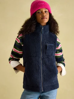 Mallory Navy blue Fleece Gilet<Joules Best