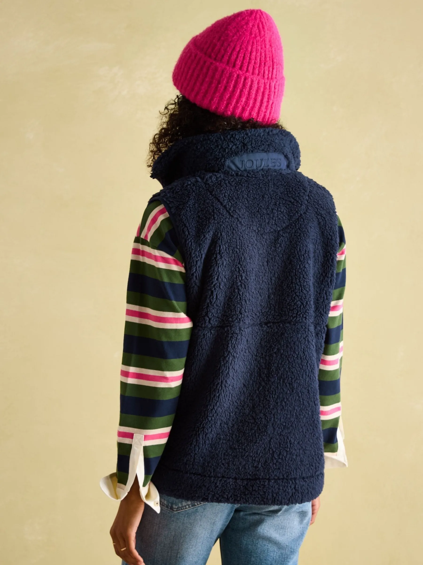 Mallory Navy blue Fleece Gilet<Joules Best