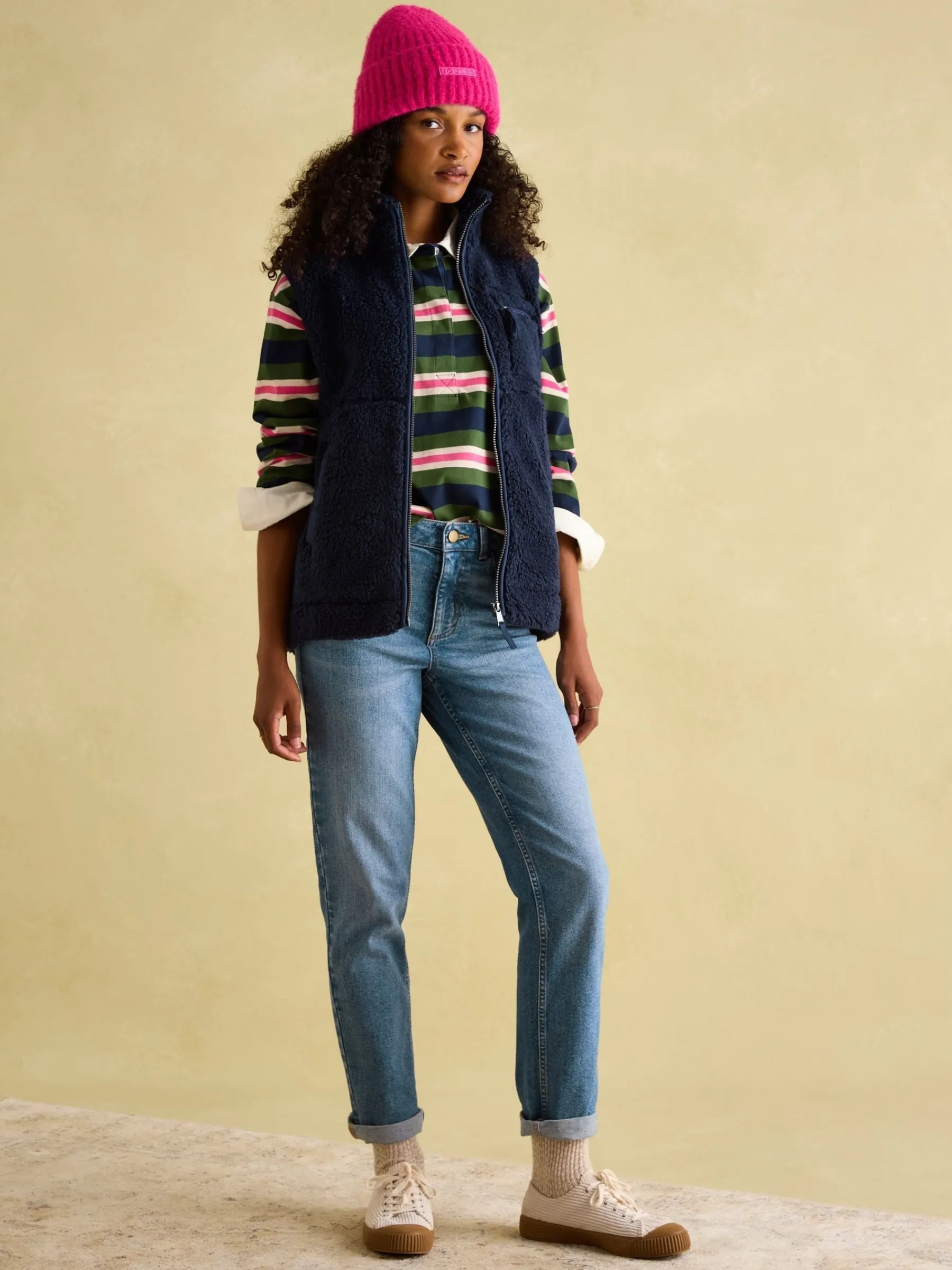 Mallory Navy blue Fleece Gilet<Joules Best