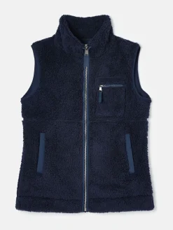 Mallory Navy blue Fleece Gilet<Joules Best