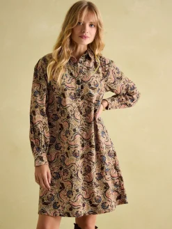 Maple Floral Paisley Corduroy Shirt Dress<Joules Sale