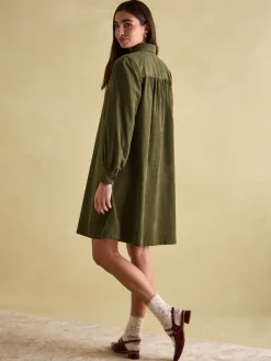 Maple Khaki Green Corduroy Shirt Dress<Joules Sale