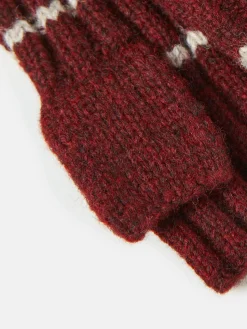 Marie Burgundy Red Fingerless Gloves<Joules Hot