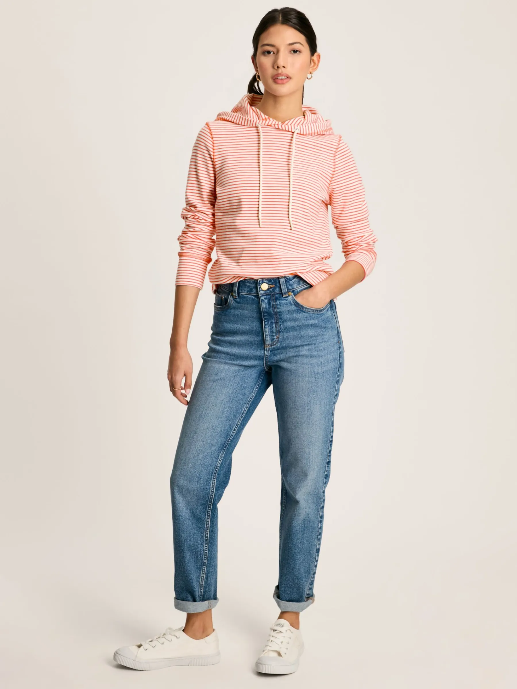 Marlston Red Stripe Slim Fit Hoodie<Joules Outlet
