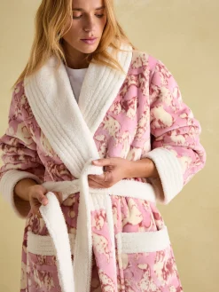 Matilda Fleece Lined Striped Dressing Gown<Joules Hot