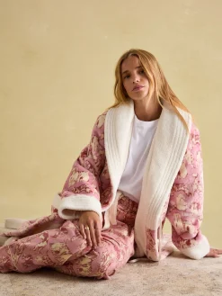Matilda Fleece Lined Striped Dressing Gown<Joules Hot