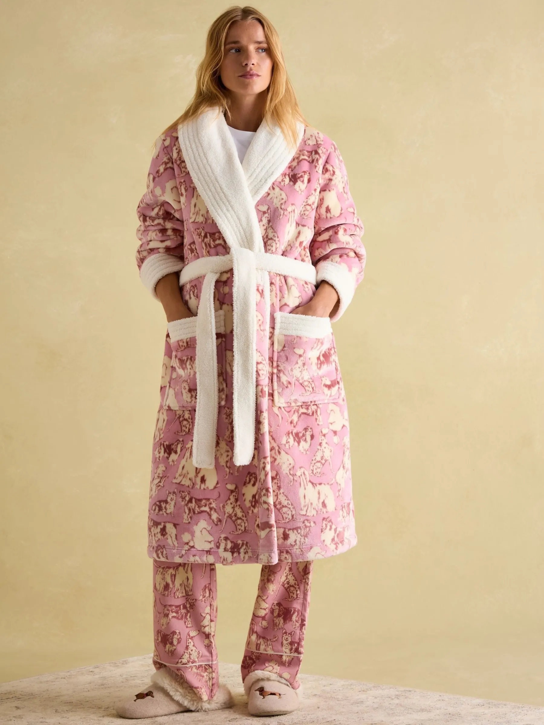 Matilda Fleece Lined Striped Dressing Gown<Joules Hot