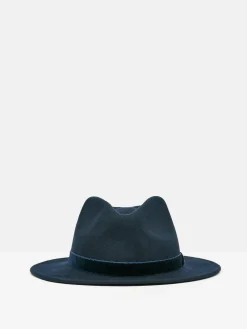 Maude Navy Blue Wool Fedora Hat<Joules Best
