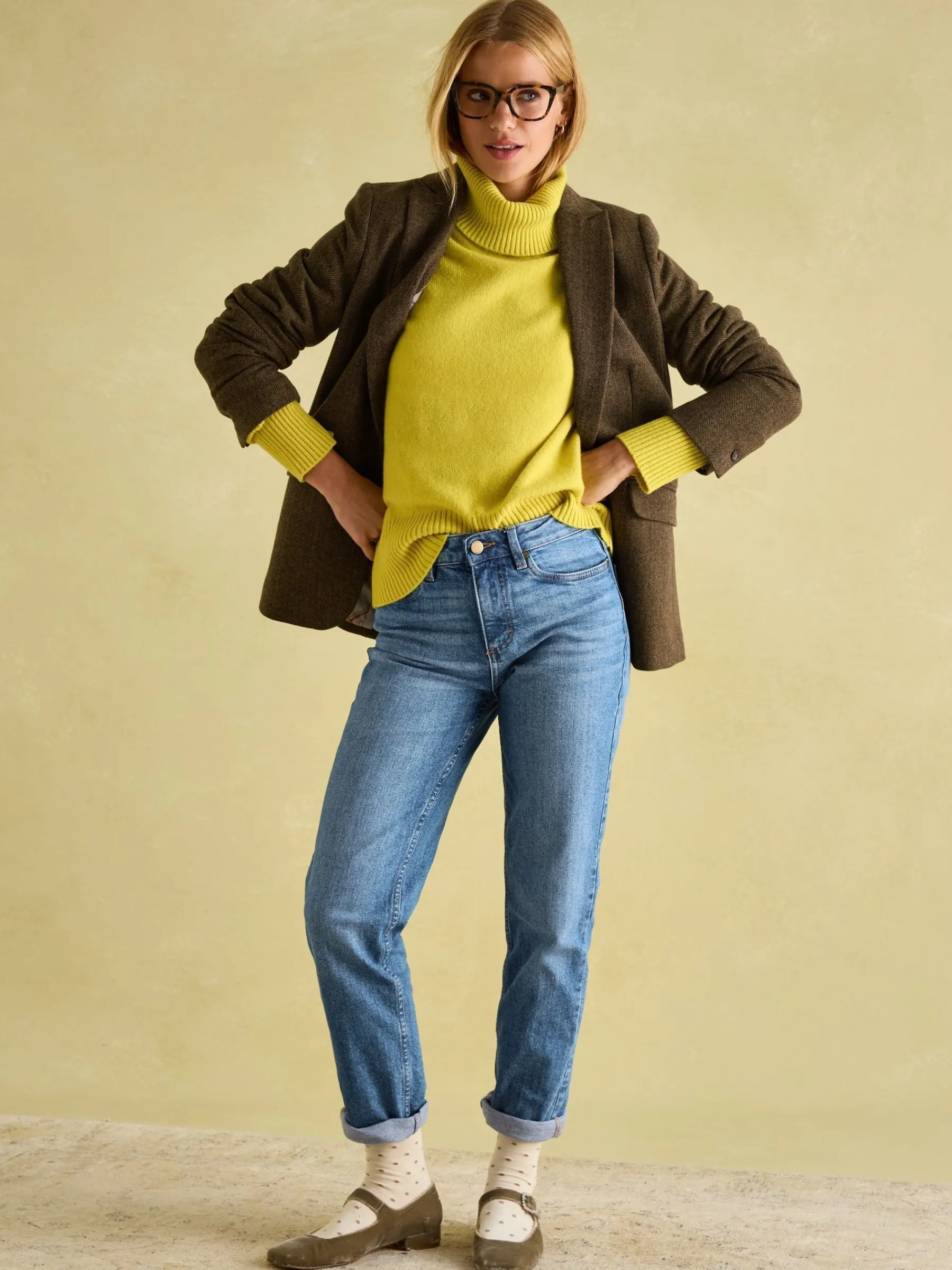 May Merino Wool Jumper with Detachable Roll Neck<Joules