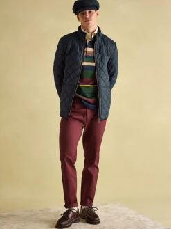 Maynard Navy Blue Diamond Quilted Jacket<Joules Best