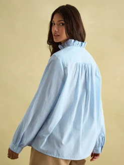 Melanie Cotton Ruffle Blouse<Joules Hot