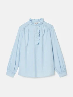 Melanie Cotton Ruffle Blouse<Joules Hot