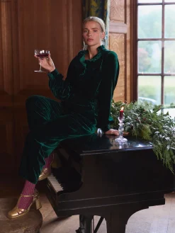 Melanie Velvet Blouse<Joules Hot