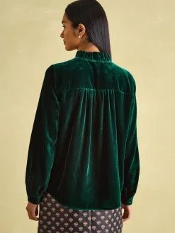 Melanie Velvet Blouse<Joules Hot