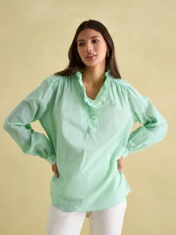 Melanie Cotton Ruffle Blouse<Joules Sale