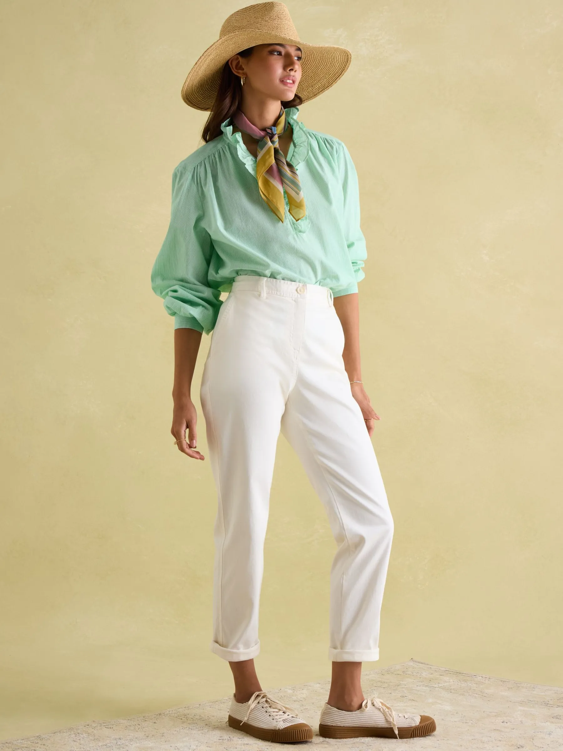 Melanie Cotton Ruffle Blouse<Joules Sale