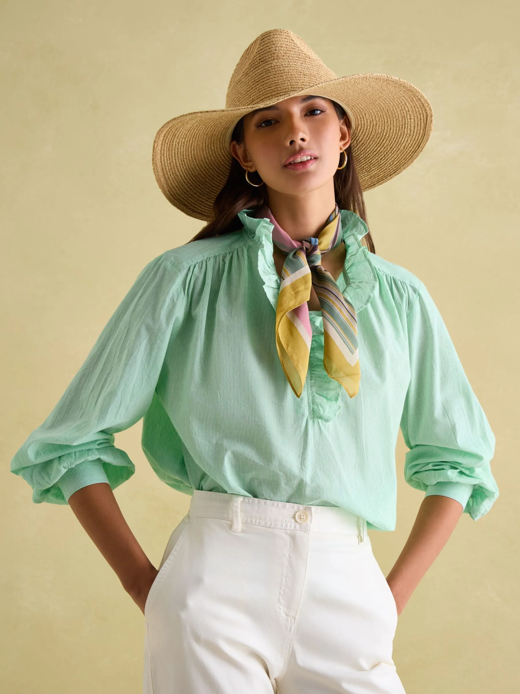 Melanie Cotton Ruffle Blouse<Joules Sale