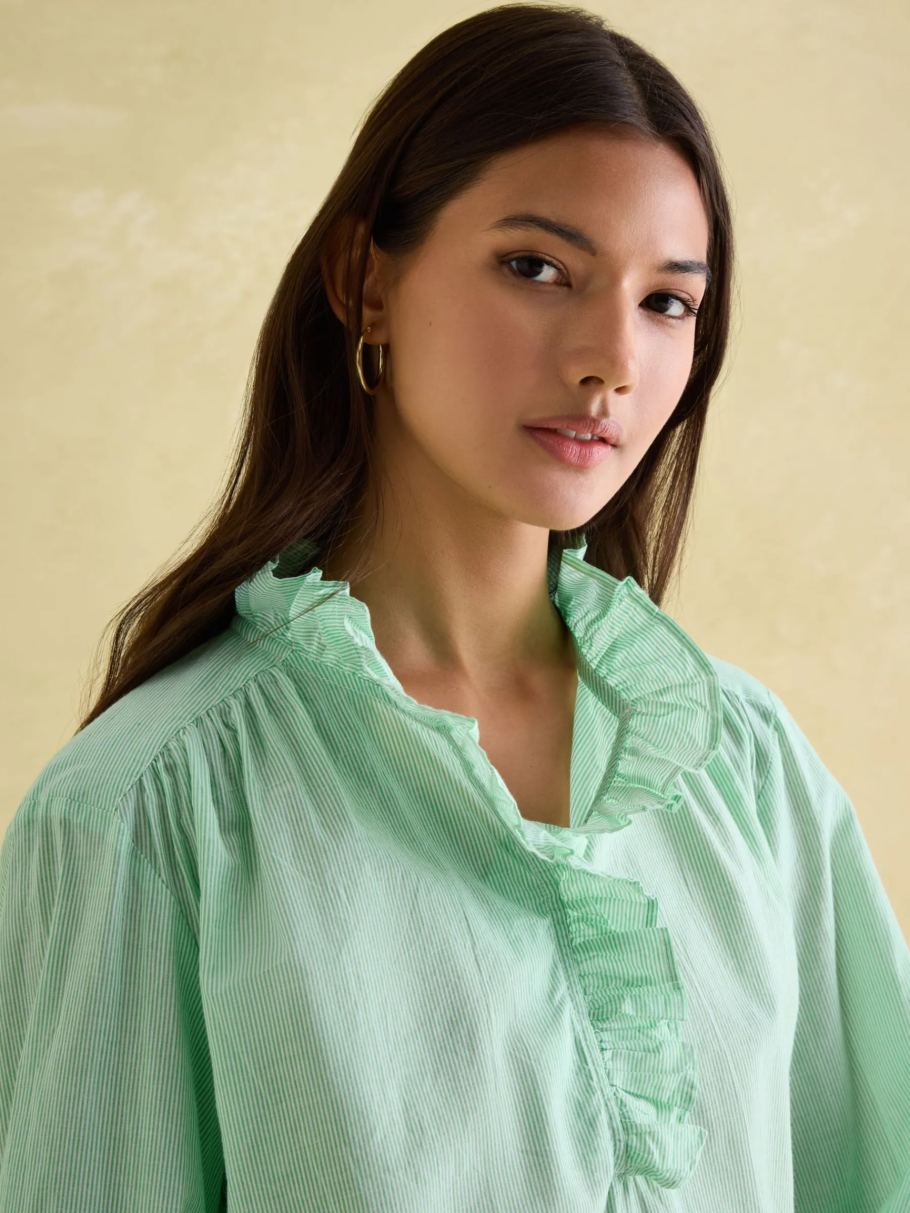 Melanie Cotton Ruffle Blouse<Joules Sale