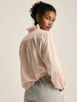 Melanie Cotton Ruffle Blouse<Joules