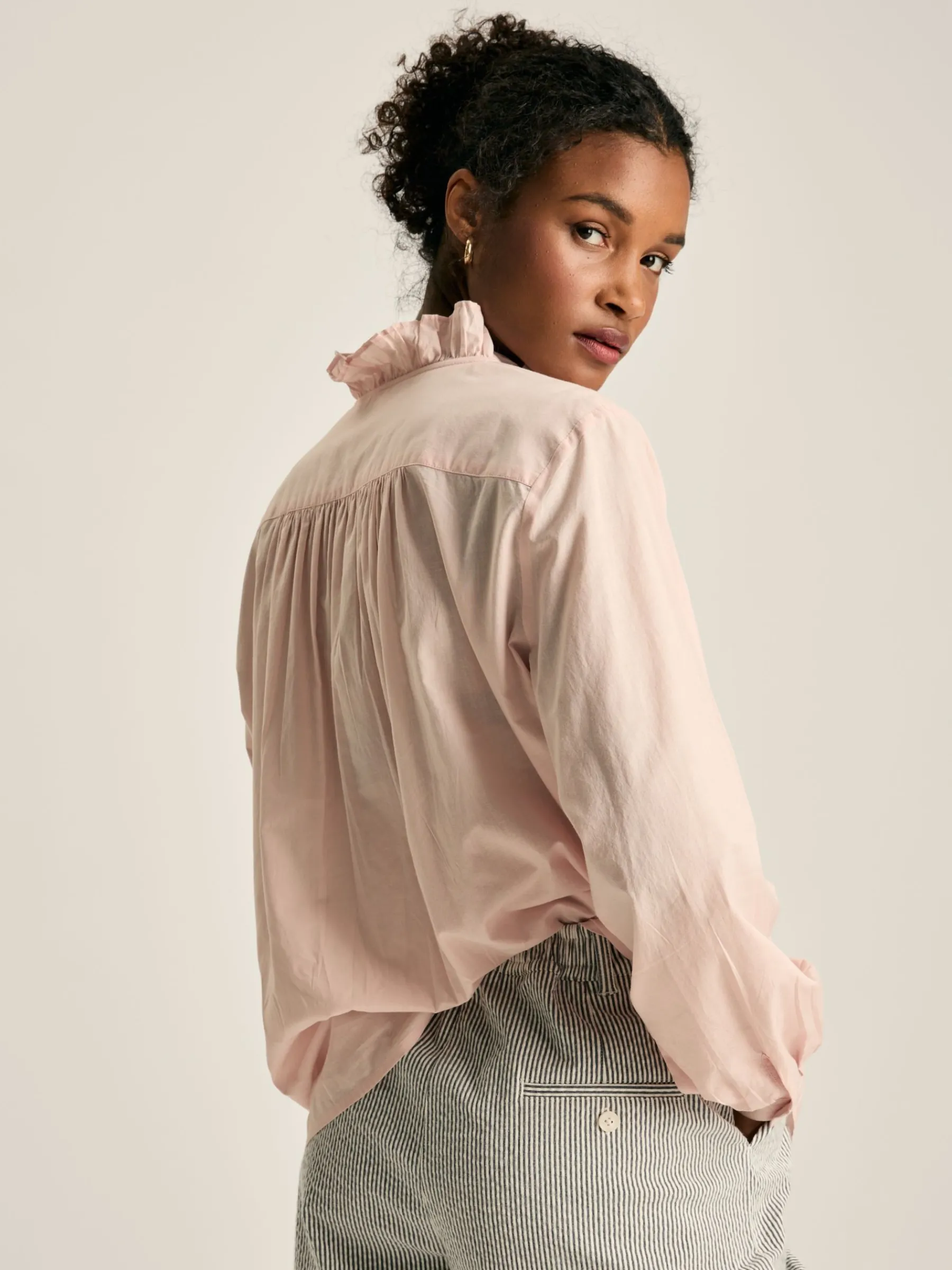 Melanie Cotton Ruffle Blouse<Joules