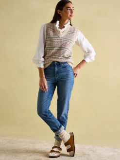 Melanie Cotton Ruffle Blouse<Joules