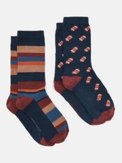 Men's Kingsbury 2 Pack Socks (size 7-12)<Joules Outlet