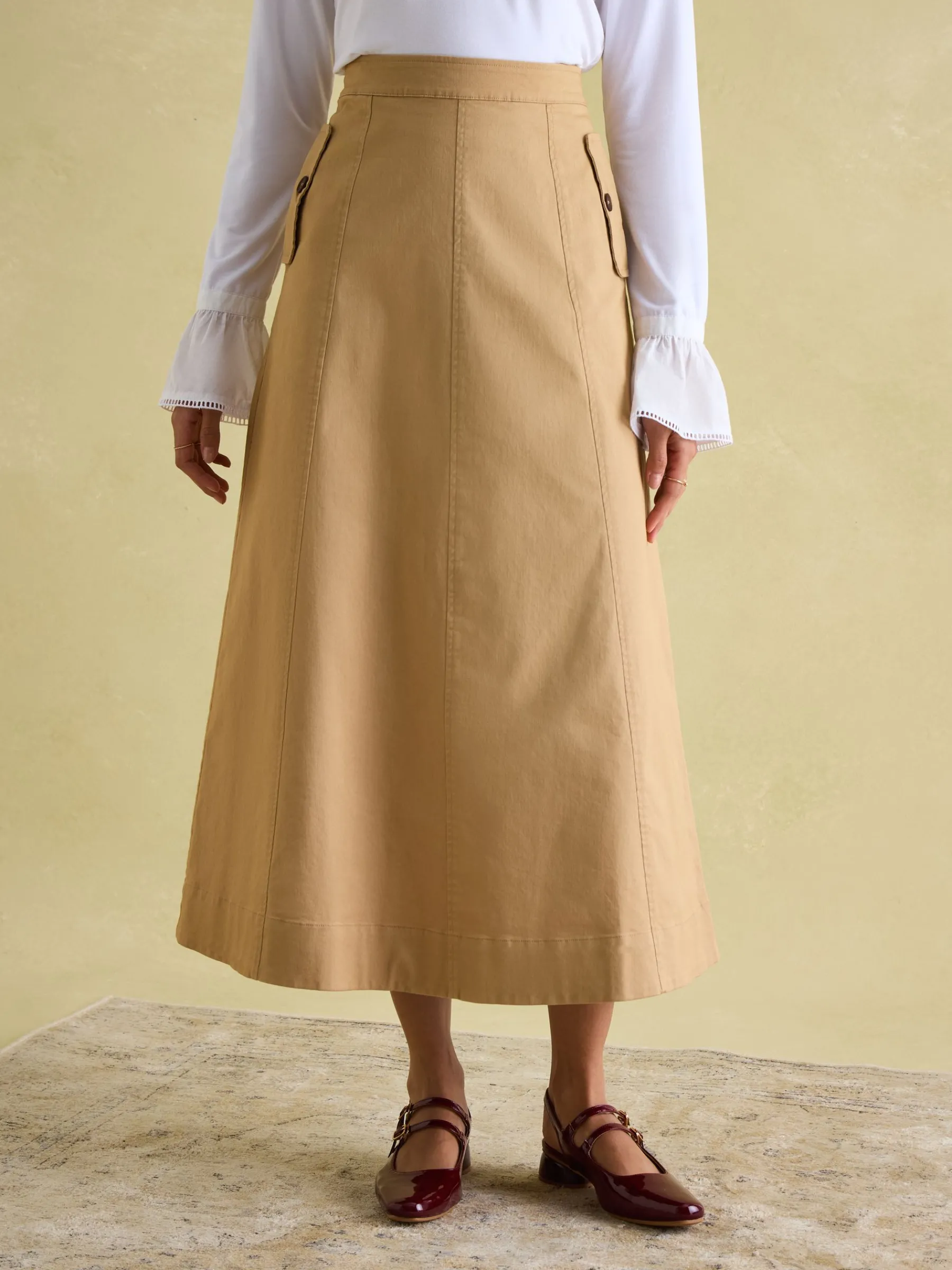 Meredith A-line Midi Skirt<Joules Clearance