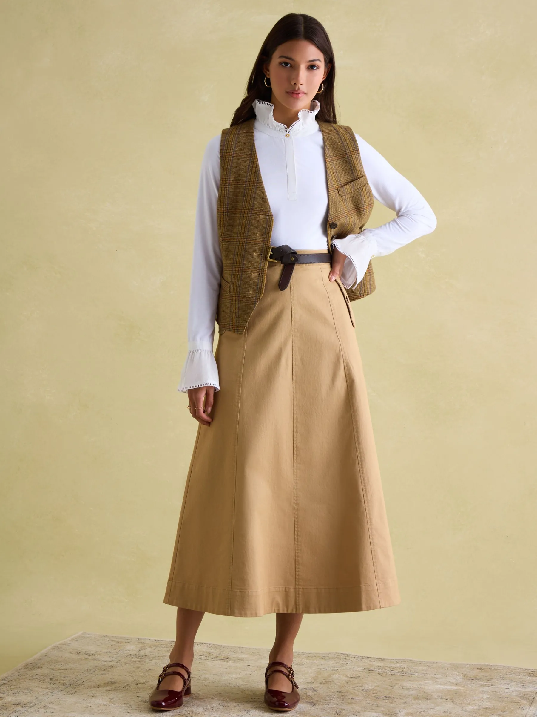Meredith A-line Midi Skirt<Joules Clearance